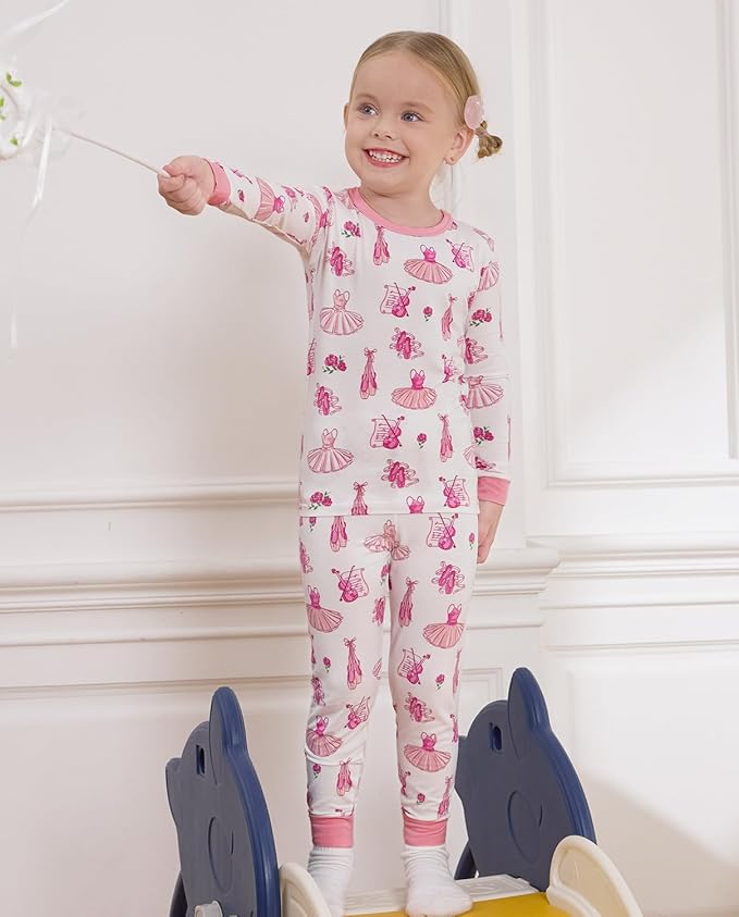 Bamboo Viscose Toddler Girls Kids Pajamas Unicorn Mermaid Pjs Long Sleeve Snug fit 12M-8Y 2pcs Soft Jammies