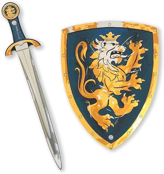 Liontouch - Noble Knight Foam Sword & Shield for Kids, Blue - Age 3-8 Years | Durable & Safe Medieval Toy Set | Weapons & Battle Accessories for Pretend Play, Dress Up & Knight Costumes for Boys