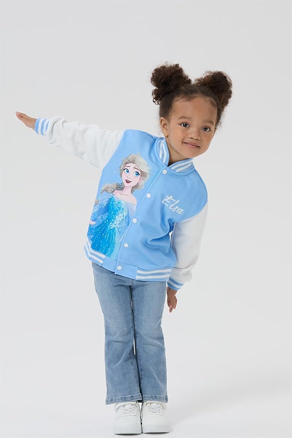 Disney Minnie Mickey Stitch Princess Frozen Marvel Jacket Lightweight Coat Button up Color Block Sweatshirt Sizes 2-14 Years