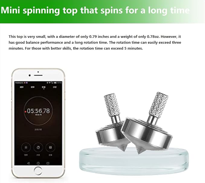 Stainless Steel Spinning Top, Precision Mini Desktop Gyroscope, Kill Time Reduce Stress ADHD Toys, Perfect Balance Gyro (Style 2)