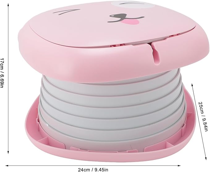 Travel Potty for Toddler, Foldable Potty Training Toilet Seat, Portable Potty Car Potty Folding Toilet for Boys Girls Baby Kids Children Indoor Outdoor Camping (Light Red)
