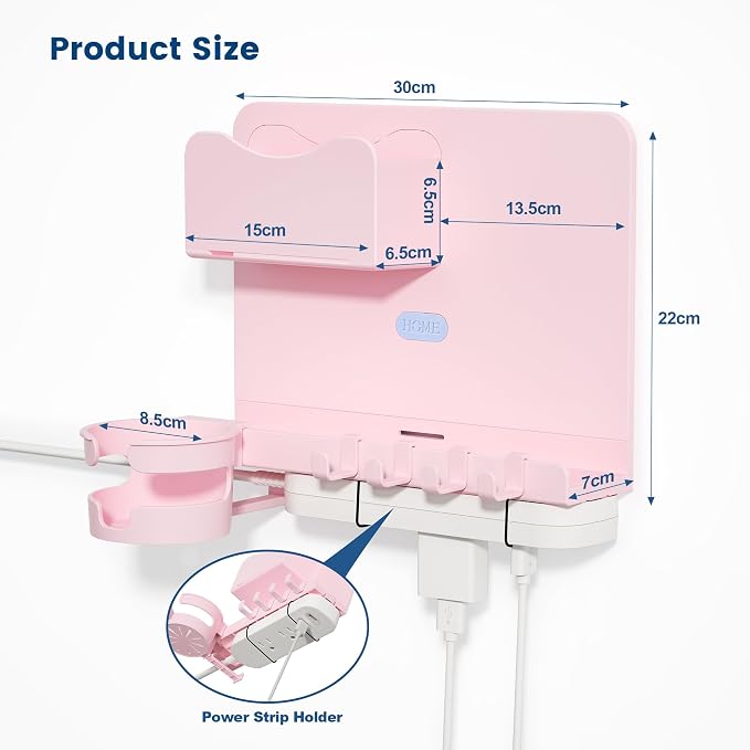 Floating Shelves for Bedside Shelf Accessories Organizer, Wall Mount Shelf Stick On, Cute Room Decor Aesthetic, Girls Room Decor, Cool Stuff for Bedroom Storage and Organization (Pink)