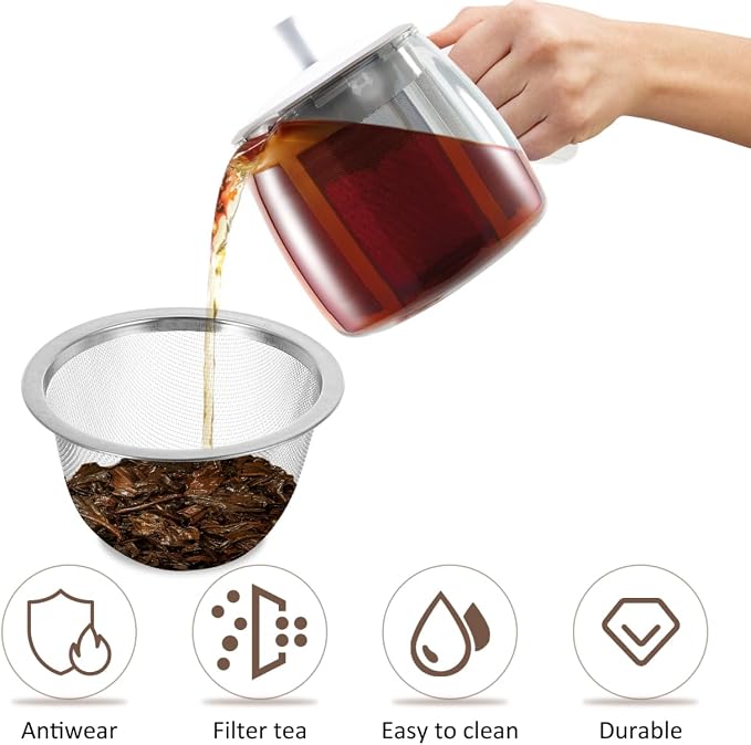 YARNOW 8 Pcs Stainless Steel Tea Infuser Basket, Suitable for 2.5-Inch Teapots, Teapot Mesh Strainer Insert for Loose Leaf Tea and Coffee Brewing
