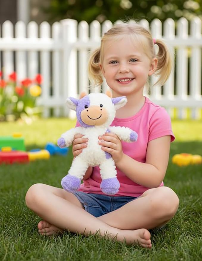 Cow Stuffed Animals Soft Plush Cute Cow Doll for Boys Girls 11.8in (zhangniu zise)
