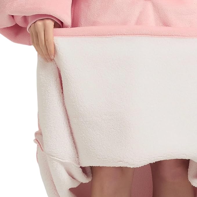 Krifey Big & Tall Wearable Blanket Hoodie with Cat Pocket, Extra Long Oversized Fleece Blanket for Adults, Cozy Birthday Gifts, Christmas Gifts
