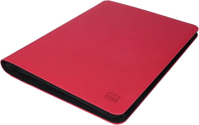 16 Pocket Top loader Binder, Holds 640 Top Loaders, Top loader Binder with Sleeves for 3'' x 4'' Top loaders - Red