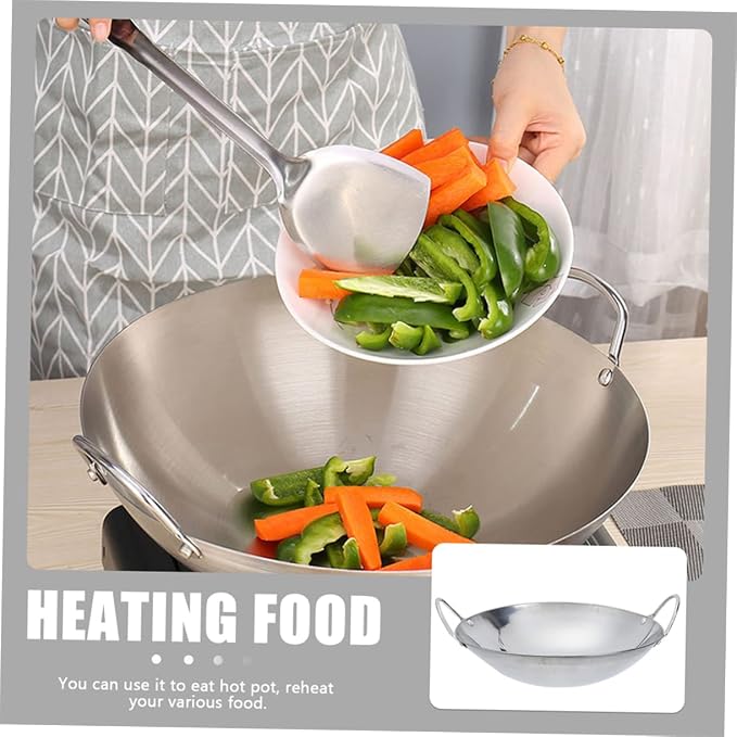 BESPORTBLE 2pcs Stainless Steel Stir-fry Pans Removable Handle Cookware Korean Pot Ramen Pot Easy Clean Kitchen Cooking Tool