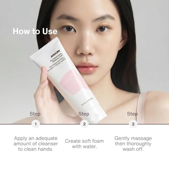 Rice Marshmallow Cleansing Foam with Soft Cloud Foam, Hydrating Finish, No-Stripping | Low pH, Gentle Everyday Use | Rice, Hyaluronic Acid | Korean Skincare (120mL, 4.06 fl oz)
