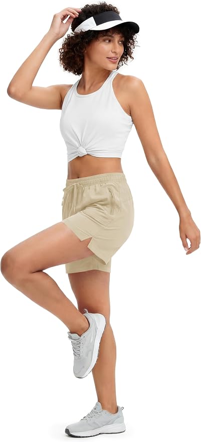MAGCOMSEN Women's 5" Hiking Shorts UPF 50+ Quick Dry Lightweight Athletic Running Golf Summer Casual Shorts with Pockets