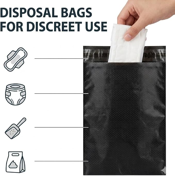 200Pcs Sanitary Napkin Disposal Bags, Self Seal Feminine Hygiene Bags for Tampons, Pads, Liners, Period Products, Odor Blocking