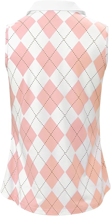 BGOWATU Women's Sleeveless Golf Polo Shirts Collared V Neck Tennis Tank Tops UPF 50+ Quick Dry Lightweight