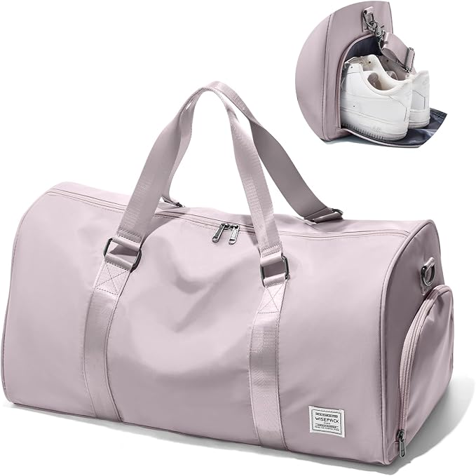 Travel Duffle Bag,Weekender Overnight Bags for Women with Shoes Compartment,Tote Gym Bag Personal Item Carry On Bag for Travel Business Trips Sport Hospital Dance Pink
