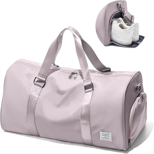 Travel Duffle Bag,Weekender Overnight Bags for Women with Shoes Compartment,Tote Gym Bag Personal Item Carry On Bag for Travel Business Trips Sport Hospital Dance Pink
