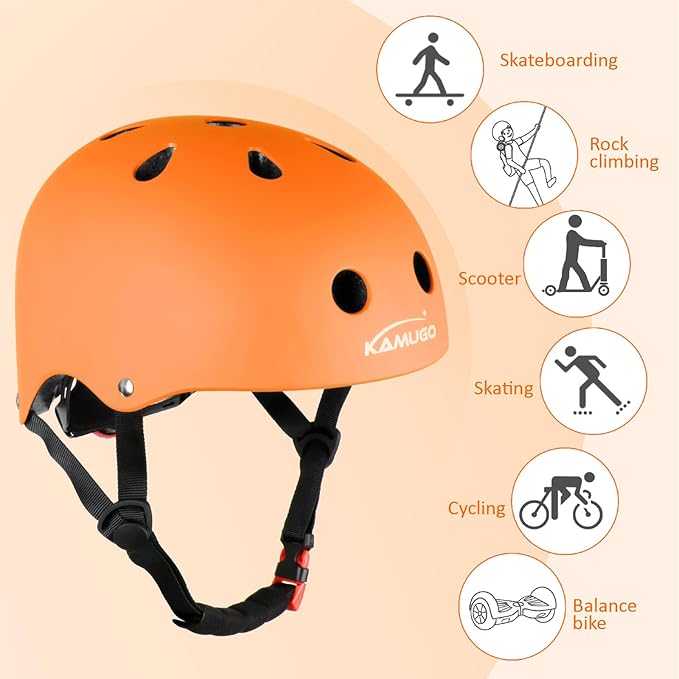 KAMUGO Kids Adjustable Helmet, Suitable for Toddler Kids Ages 2-14 Boys Girls, Multi-Sport Safety Cycling Skating Scooter Helmet