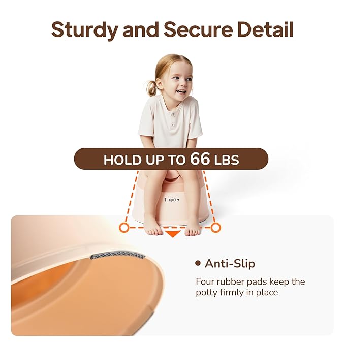 Tinyiota Toddler Potty Training Toilet, Removable Bowl with High Splash Guard, Assembles in Seconds, Easy-Clean and Travel-Ready for Boys and Girls Ages 6 Months to 3 Years (Pink)