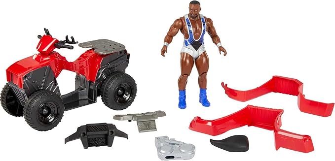Mattel WWE Wrekkin' Slam & Spin ATV Vehicle & Action Figure Playset with Toy 4-Wheeler & Big E 6-inch Collectible, Launching Action & Breakaway Parts