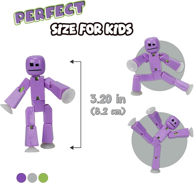 Zing StikBot & Mega Monster Stop-Motion Animation Pack – Exclusive Lavender Purple StikBot + Silver Cerberus Figure, Creative Toy for Kids Age 4+