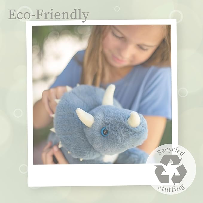 World's Softest Plush Teal Triceratops, Lushee, Large, 16" Stuffed Animal for Baby, Toddler, Kids, Adults - Triceratops Plush Toy-Adorable Toy Made from Kid-Friendly, Quality Materials