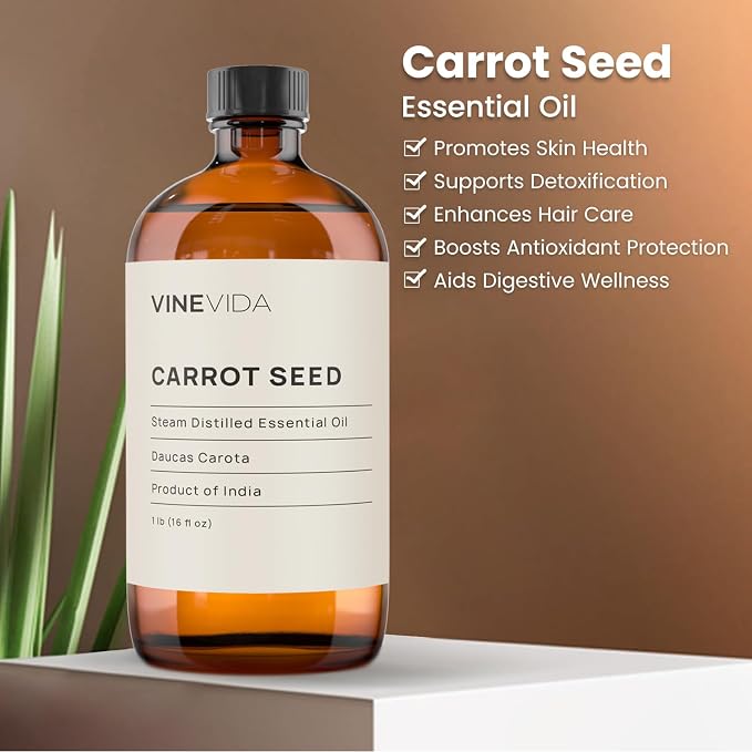 VINEVIDA Carrot Seed Essential Oil 16 oz - Undiluted for Candlemaking and Soap Making - DIY Candle Scents