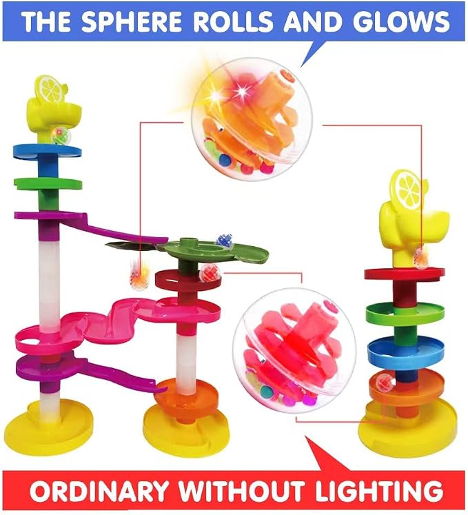 WEofferwhatYOUwant LED Activity Balls – 4 Motion-Activated Light-Up Rattle Balls for Toddler STEM Towers – 1.8" Sensory Toy for Kids - Permanently Enclosed 45 Hour Long Lasting Batteries