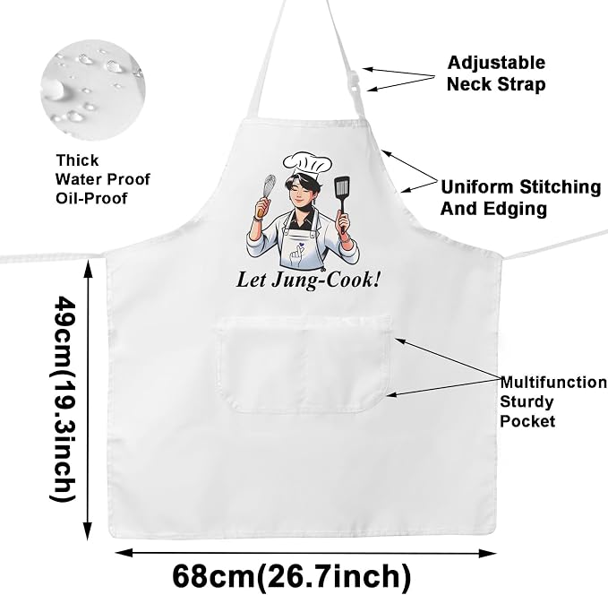 JNIAP Korean Group Kitchen Apron Korean Group Fans Gifts Korean Group Kitchen Gifts Korean Music Lover Gift