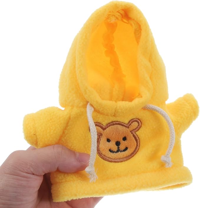 Toyvian 2pcs Small Plush Bear Doll Costume Outfit Girl Boy Plush Doll Hooded Sweater Clothes Cute Stuffed Animal Outfit Clothing for 6-8 Inch Bears