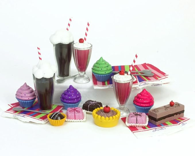 Sophia's 27 Piece Sweet Treats & Soda Fountain Accessories Set with Pretend Drinks and Realistic Desserts for 18" Dolls, Multicolor