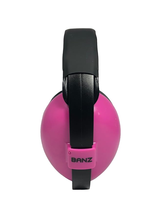 BANZ Baby Earmuffs – Noise Cancelling Headphones for Infant & Toddler Hearing Protection, Baby Ear Muffs Noise Protection, ANSI Certified, Ages 0–2 Years, Adjustable - Magenta