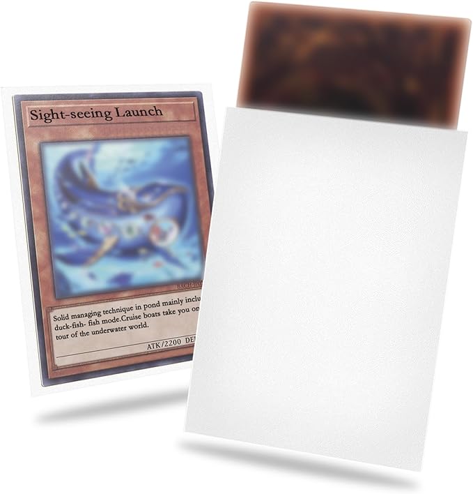 White Card Sleeve 200 Pack Compatible with Yu-gi-oh Card Sleeve Japanese Small Card Sleeves Photocard Sleeves 62x89mm, Back Textured Perfect Shuffling, Protect Your Japanese Sized Photocard Never Tear