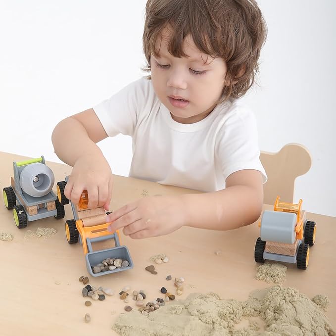 Wooden Construction Truck Mini Simulation Engineering Vehicles for Boys and Girls Toy Car (Shovel) for Age 3 +