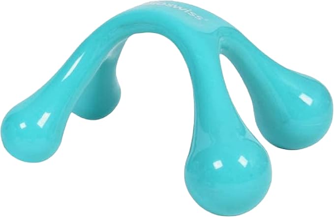 BioSwiss Handheld Full Body Massager, 4-Leg Pressure Point Massage Tool for Back, Neck, and Shoulder, Portable Manual Massager