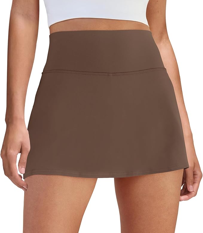Womens Skort Tennis Skirt with Pocket Shorts | Mini Golf Skirts, High Waisted, Built-in Shorts, Soft Comfortable Fabric, for Summer Casual, Athletic Workout, Pickleball