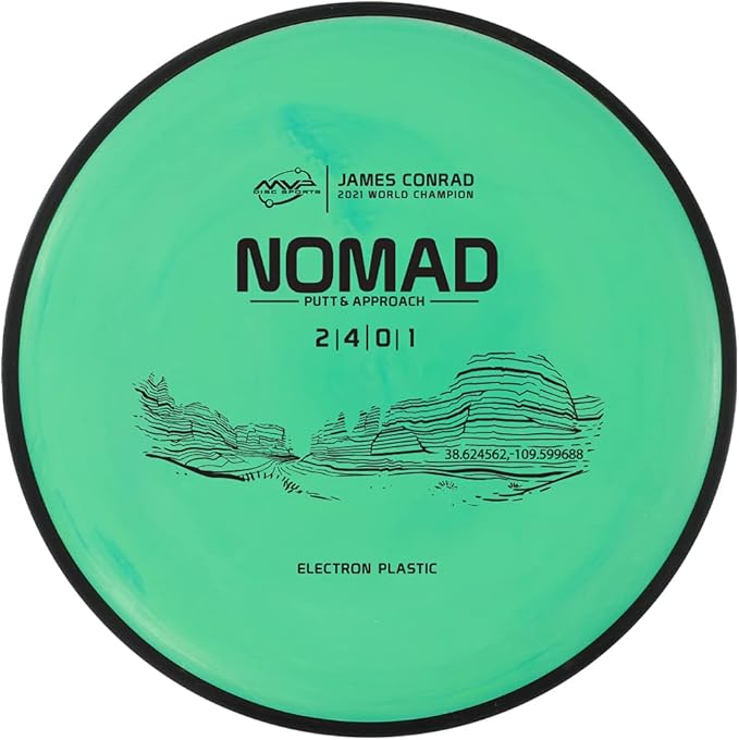 MVP Disc Sports Electron Nomad James Conrad Edition Disc Golf Putter (Choose Your Firmness/Colors May Vary)