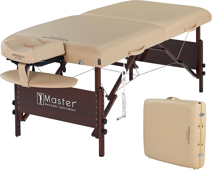 Master Massage 30" Del Ray Heated Portable Thermal-Top Massage Table Package, Foldable Spa & Tattoo Bed