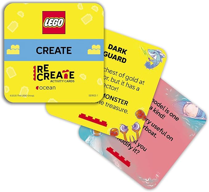 Lego Recreate Activity Cards – Ocean | Imaginative Building Game with 30+ Activity Cards & 25 Lego Elements | Ages 6+