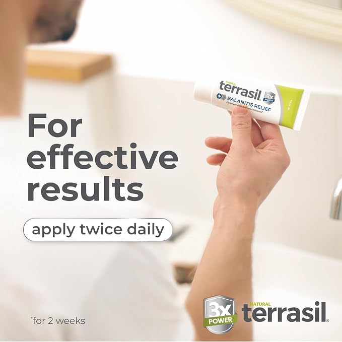 terrasil Balanitis Relief - Balanitis Treatment for Men, Natural Soothing Foreskin Ointment for Relief from Symptoms of Irritation, Itch, and Inflammation. Dermatologist Tested (.5oz)