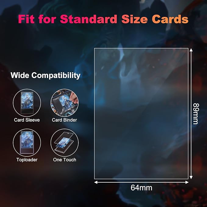 600 Pack Card Sleeves Clear, Perfect Fit Inner Sleeves Ideal for Double-sleeving, Trading Card Sleeve Compatible with MTG, PKM, TCG and Gaming Cards (60 Microns)