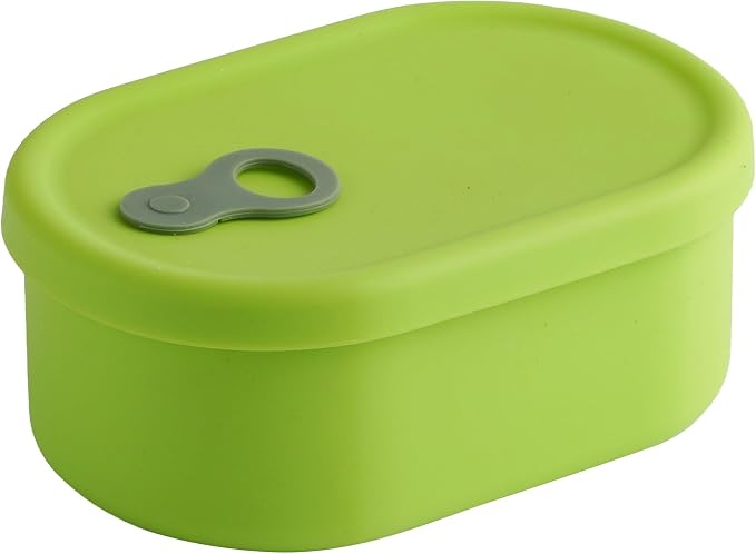 Korean Silicone Food Container, Steam Vent, Green Apple, 22 fl oz | Microwave & Freezer Safe, Leakproof, Airtight, Dishwasher Safe, BPA Free