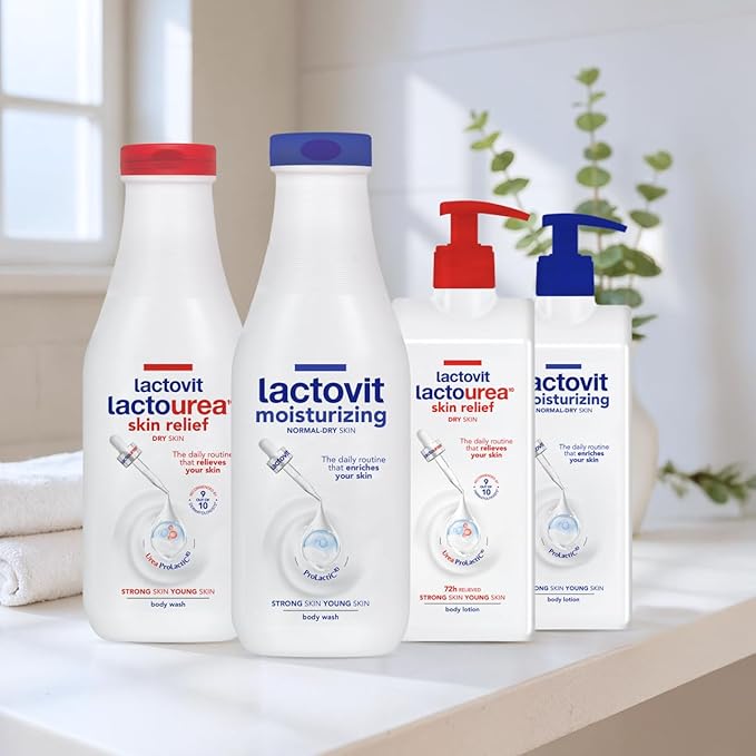 Lactovit| Lactourea Body Wash | Hydrating Shower Gel for Dry Skin | With Urea ProLactiC10 Complex, Lactic Acid & Pure Urea | Soft & Youthful Skin | Dermatologist Recommended |6 x 600 ml