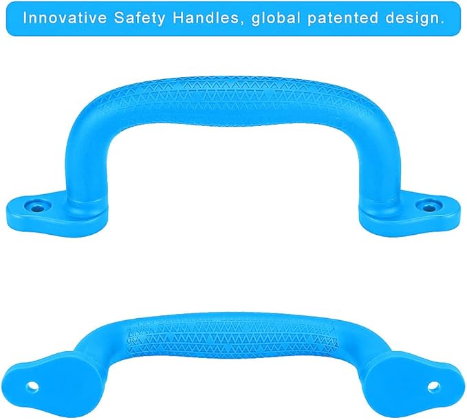 Dolibest 2-Pack Safety Handles for Swing Sets & Playsets - Monkey Bars with Anti-Skid Grip & Finger Indentations, Plastic Grab Handles, Easy Mounting for Climbing Frames, Playhouses, Treehouses