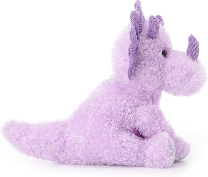 Apricot Lamb Purple Triceratops Stuffed Animals for Kids, Soft Cute Plush Toys for Baby Girl and Boy, 9 Inches