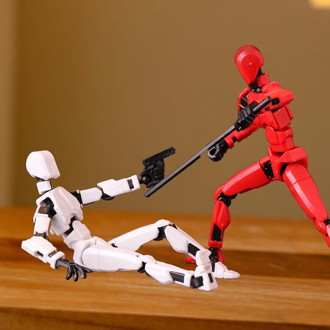4PCS Action Figures Set 13 Luck 13 Action Figure Multi-Jointed Movable Toy for Kids (Wing-red)
