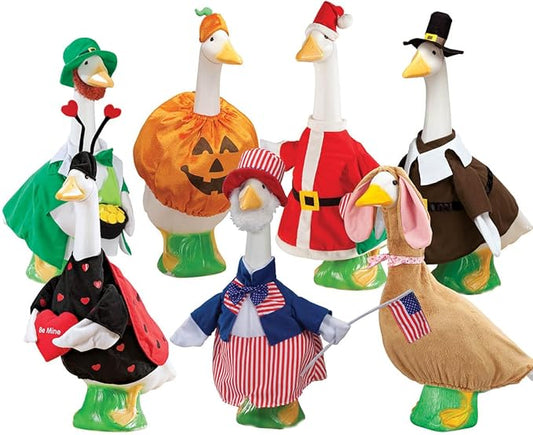 Fox Valley Traders Gaggleville All Seasons Goose Outfit Bundle - Includes 7 Seasonal Outfits, Fits Large 23" H Statue