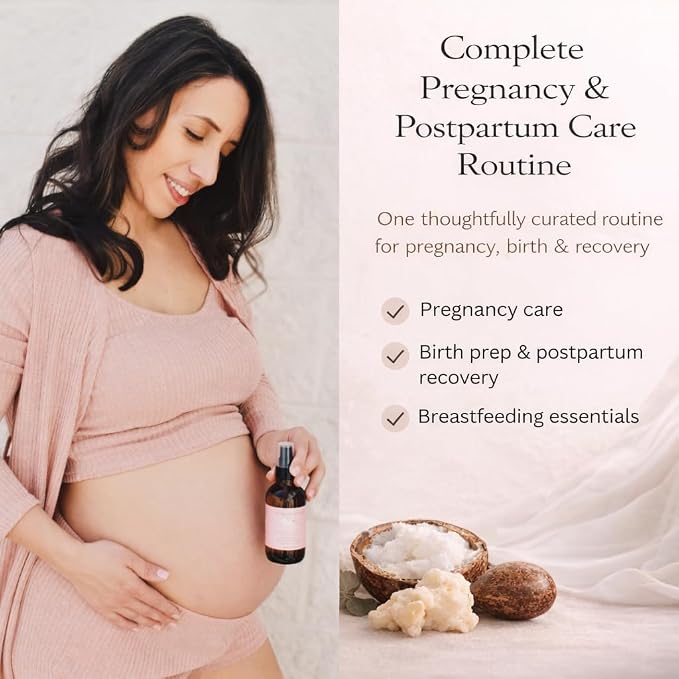 Irene Organics Belly Bundle – 5 Piece Pregnancy Skincare Gift Set with Organic Belly Butter & Natural Body Oil for Stretch Marks (5 piece set)