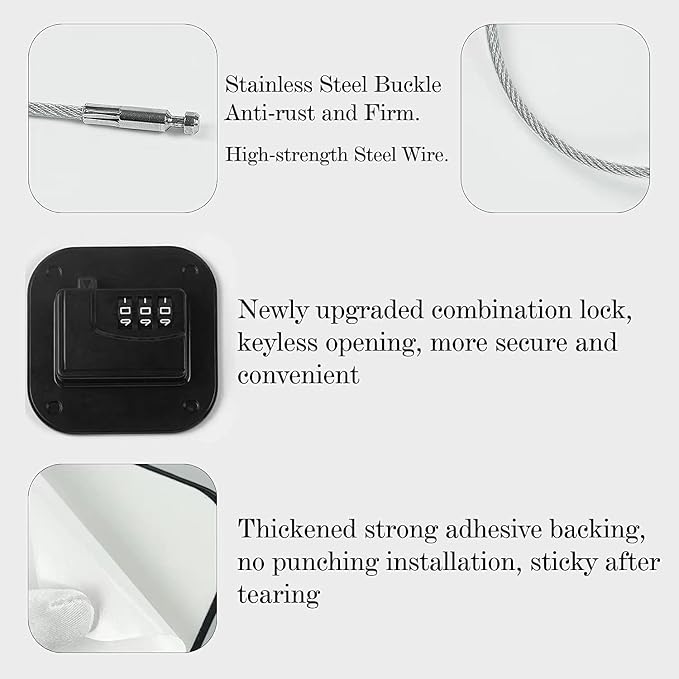 Child Safety Cabinet Locks,Drawer Locks with Combination Closet Lock,Fridge Lock,Child Proof Refrigerator Lock,Child Lock(Black 4Pcs)