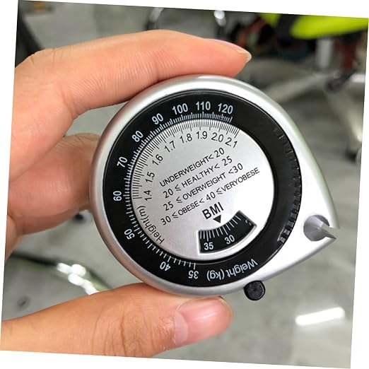 NOLITOY 1.5m Retractable Bmi Tape Measure PVC Abs Body Measuring Tool Waist Circumference Calculator Compact Design