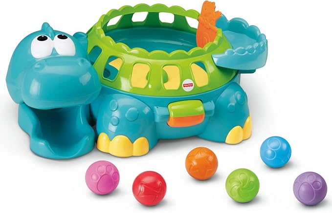 Fisher-Price Baby Crawling Toy, Poppity Pop Musical Dino Ball-Popper with Sounds for Infants Ages 6+ Months, Blue