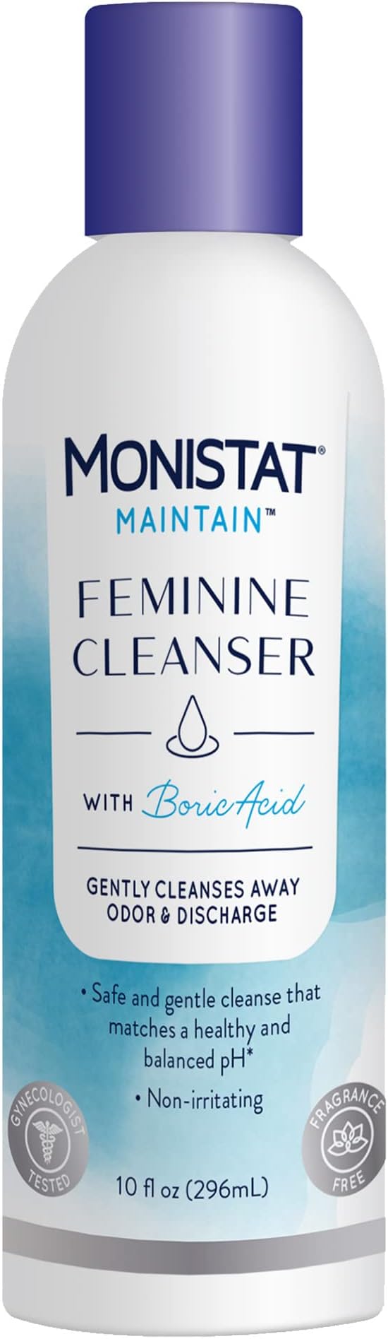 Monistat Boric Acid Feminine Cleanser 10 Fl Oz 1 Pack & Vagisil Odor Block Deodorant Powder for Women 8 Ounce 1 Pack Bundle