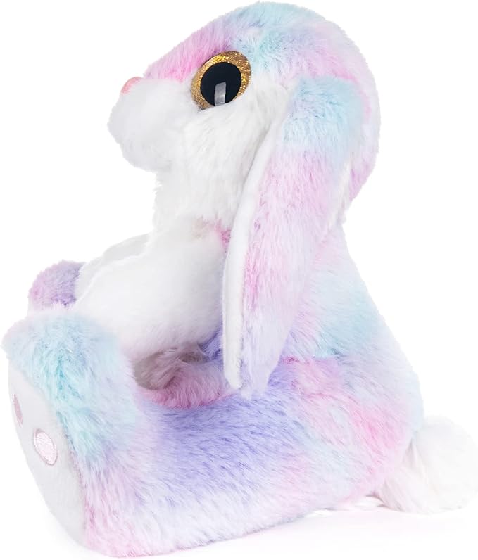My OLi Bunny Stuffed Animal 8.5in Plush Rabbit with Floppy Ear Bedtime Friend Soft Toy Gifts for Girls Boys Kids, Rainbow
