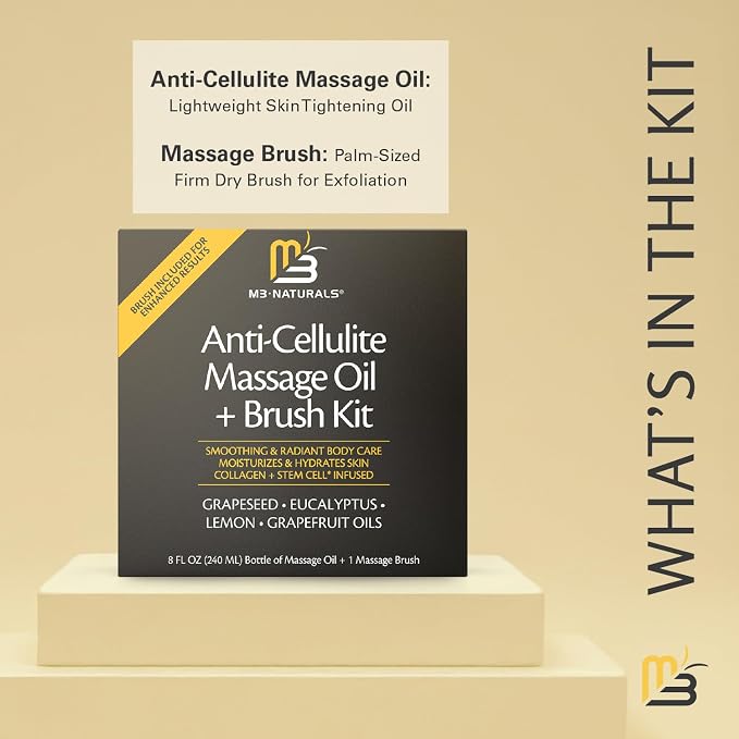 Arabica Coffee Foot Hand and Body Scrub & Anti Cellulite Massage Oil and Firm Dry Brush Kit